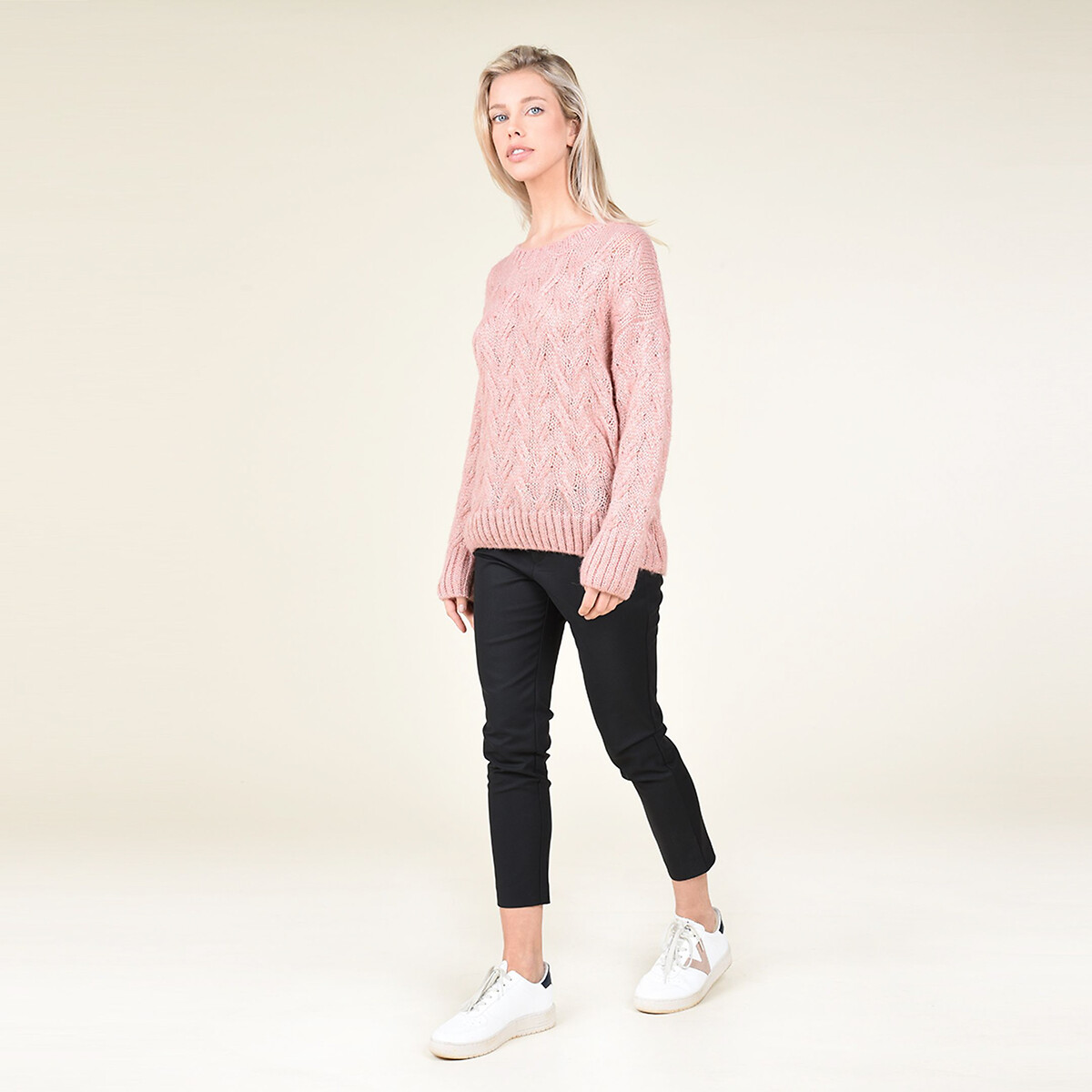 Пуловер MOLLY BRACKEN Из легкого витого трикотажа с ажурным эффектом M розовый, размер M - фото 3