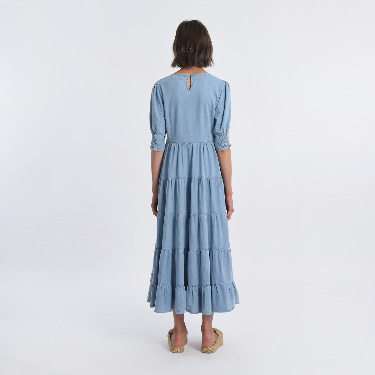 Платье Длинное с воланами L синий LaRedoute, размер L - фото 4