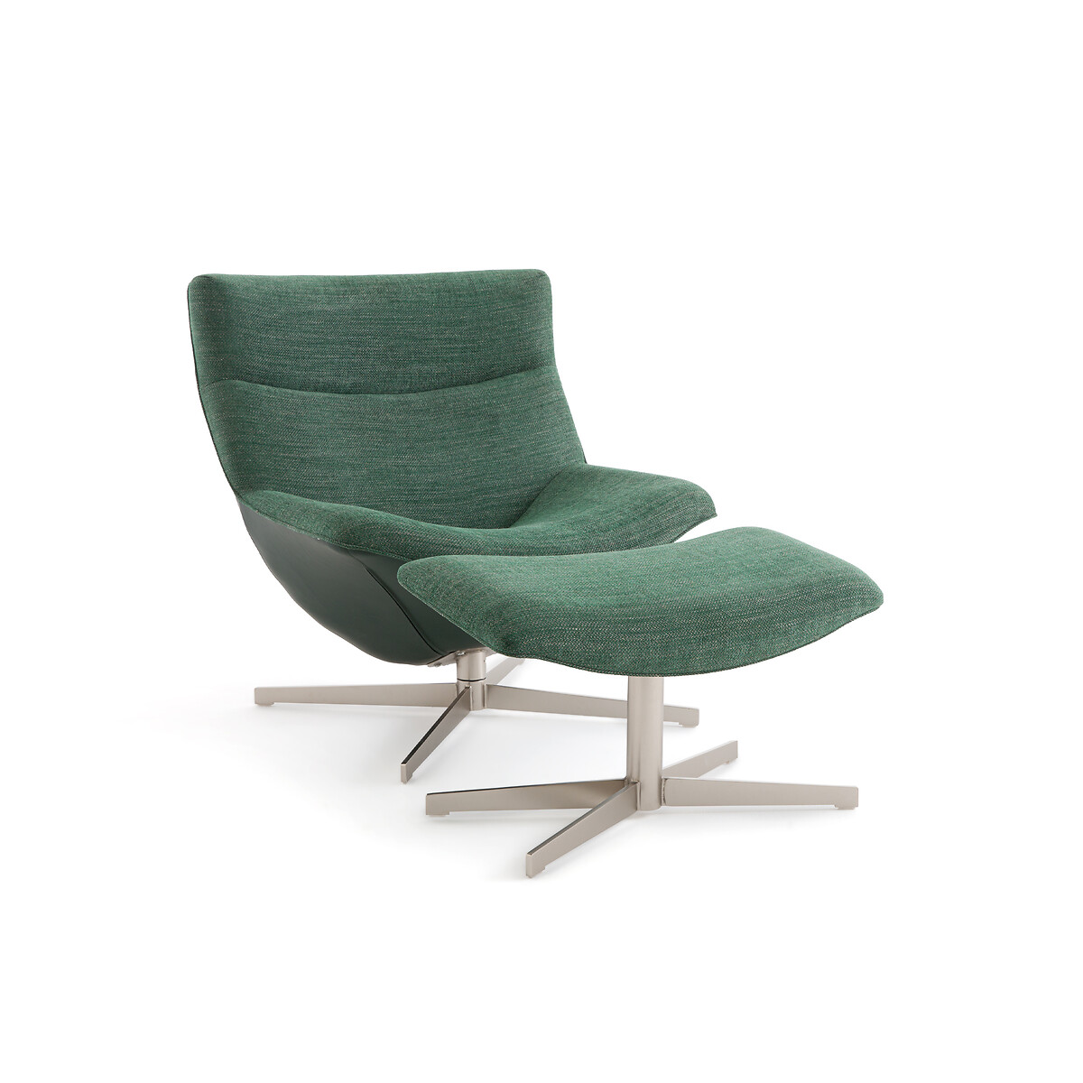 Кресло для релаксации вращающееся с подставкой под ноги Wesley единый размер зеленый