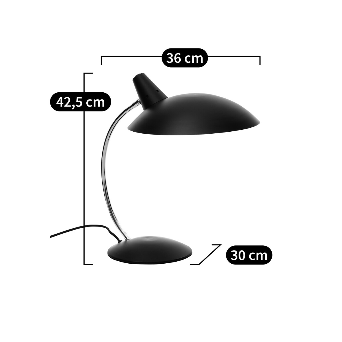 Лампа LaRedoute Настольная из металла и латуни в винтажном стиле Rosella единый размер черный - фото 2
