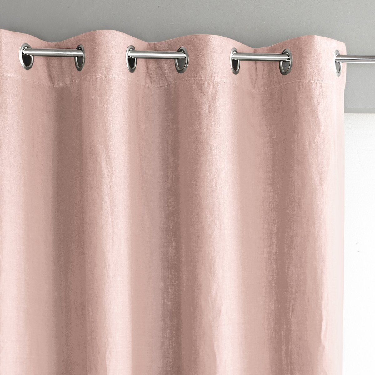 Image of Private Single Lined Pre-Washed Linen Curtain with Eyelets