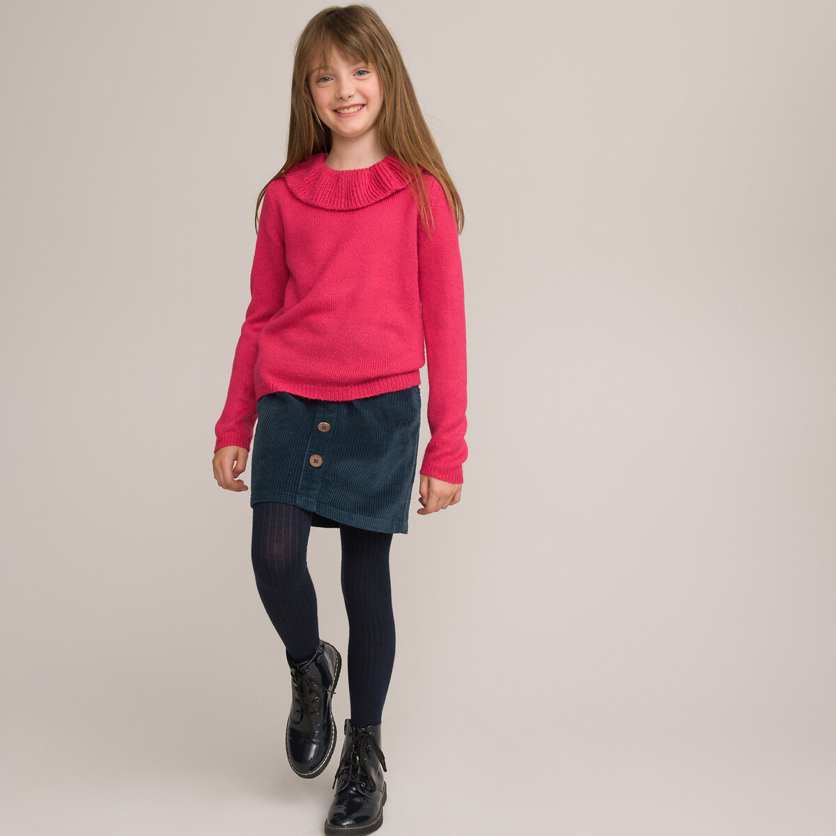 Пуловер С круглым вырезом с воланами из тонкого трикотажа 3-12 лет 12 лет -150 см розовый LaRedoute, размер 12 лет -150 см - фото 2