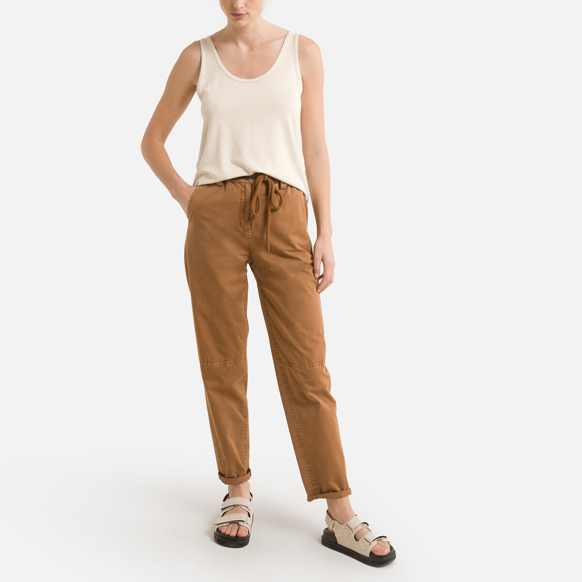 

Топ LaRedoute, Бежевый, Топ в тонкую блестящую полоску XS бежевый