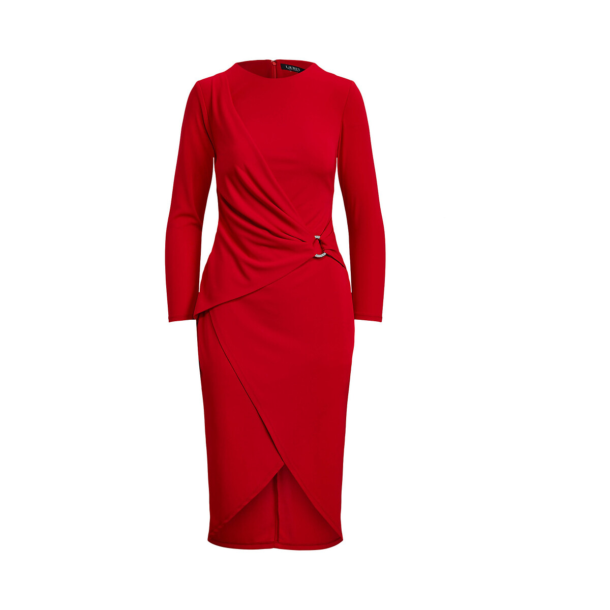 Платье LAUREN RALPH LAUREN Облегающее средней длины с длинными рукавами L красный, размер L - фото 4