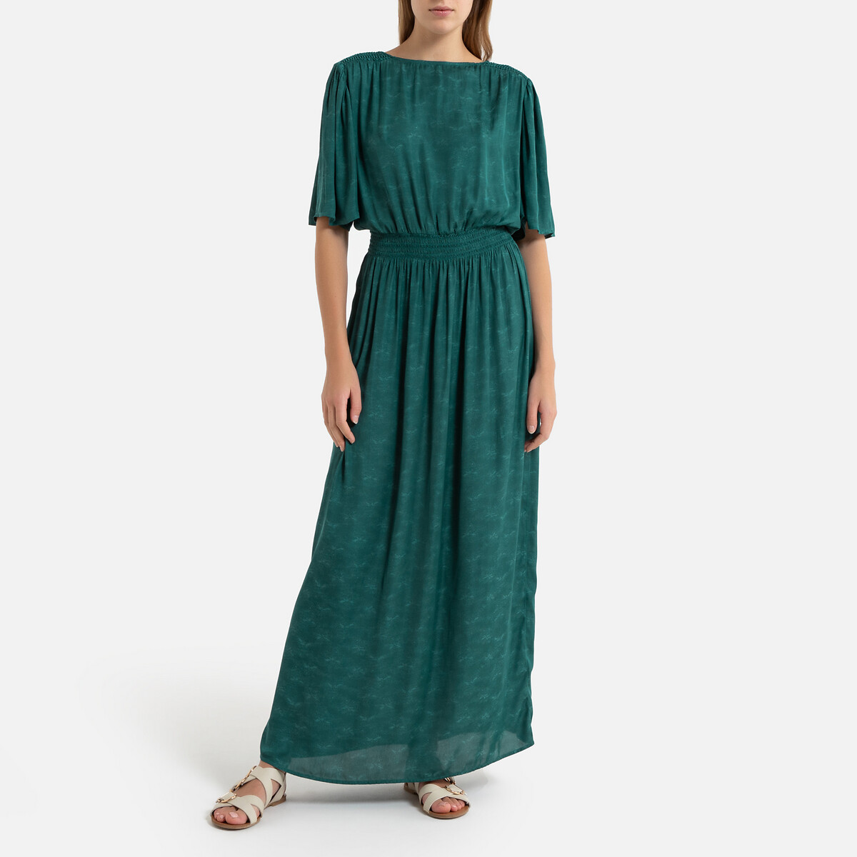 

Платье La Redoute, Зеленый, Длинное струящееся с короткими рукавами ELORIA M зеленый