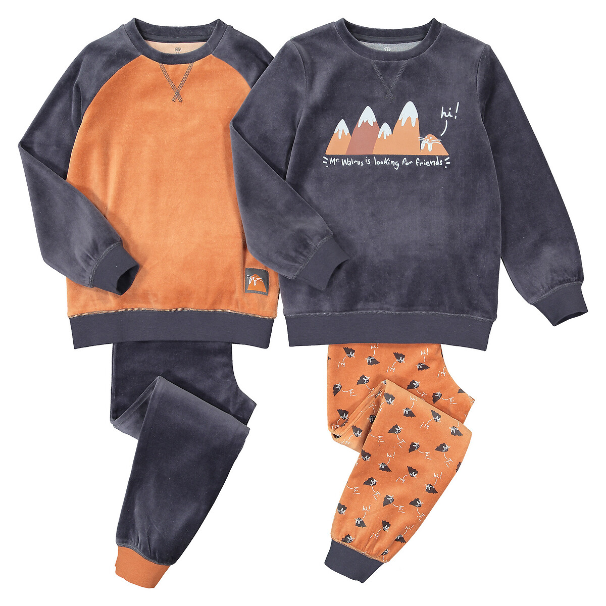 

Комплект из 2 пижам с LaRedoute, Каштановый, Длинными рукавами из велюра 3-12 лет 3 года - 94 см каштановый