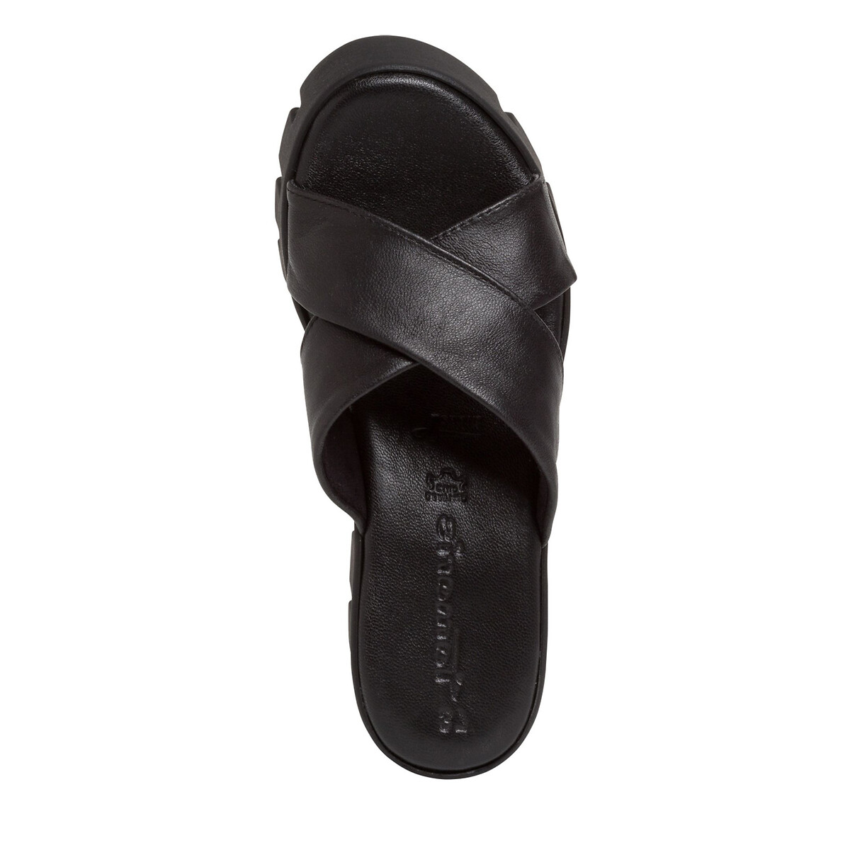Туфли Без задника кожаные на платформе 37 черный LaRedoute, размер 37 - фото 3