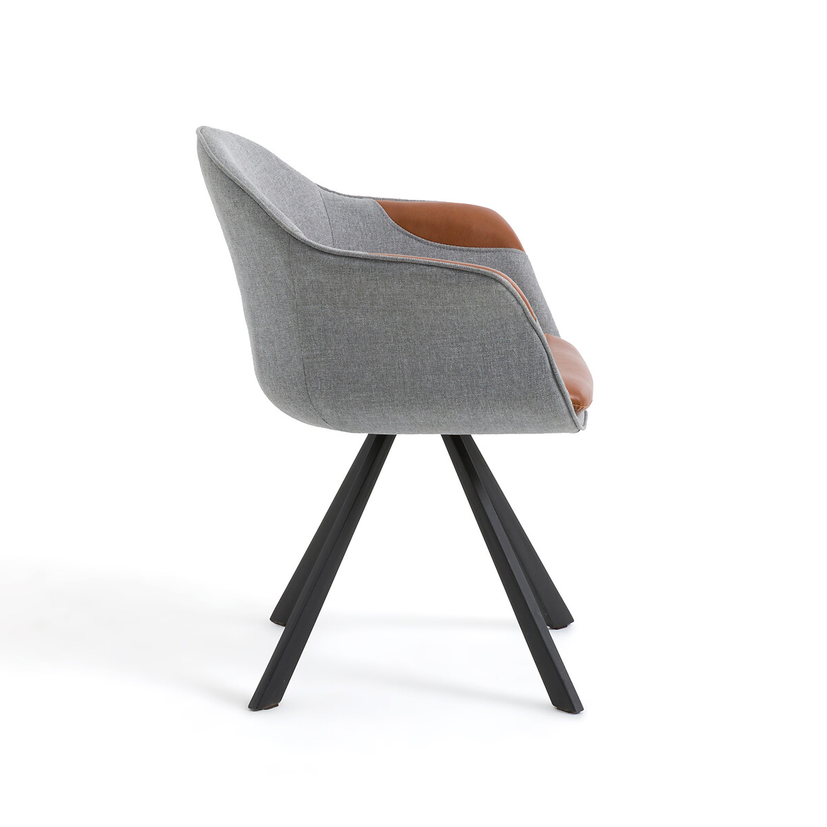 Кресло La Redoute Обеденное из двух материалов BIFACE единый размер серый - фото 3