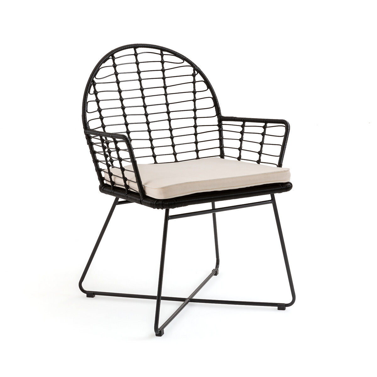 Кресло LaRedoute Садовое из металла и пластика Valou единый размер черный - фото 1