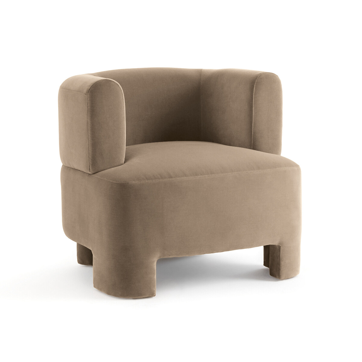 Кресло Из велюра маленькая модель Darrel единый размер каштановый
