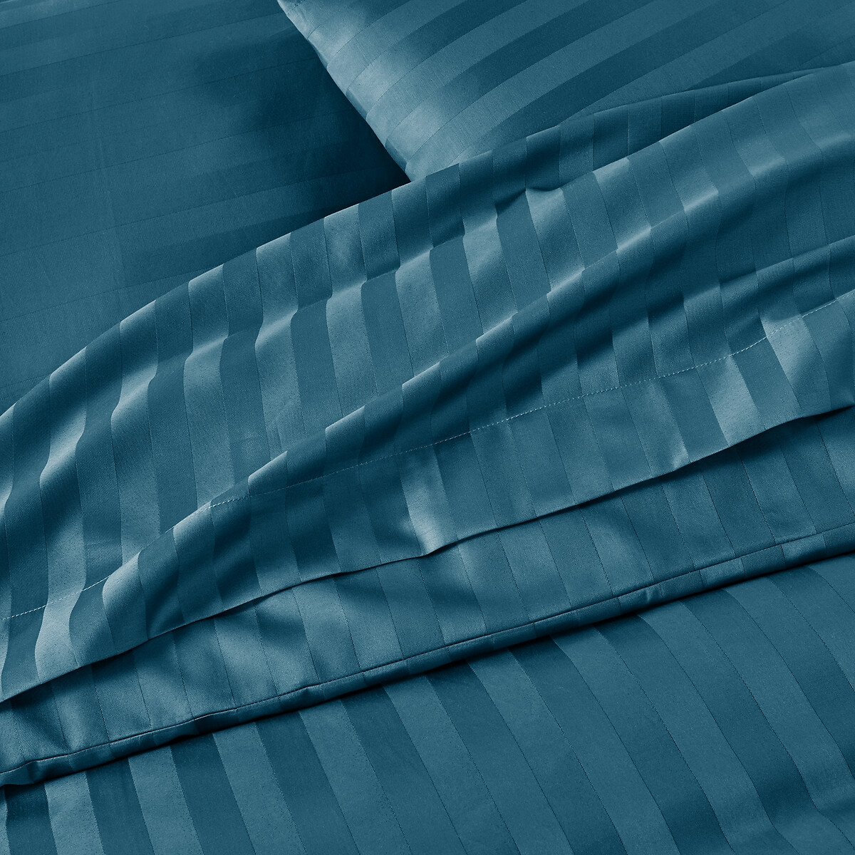 Пододеяльник La Redoute Из хлопкового сатина с тканым рисунком в полоску 240 x 220 см синий, размер 240 x 220 см - фото 2