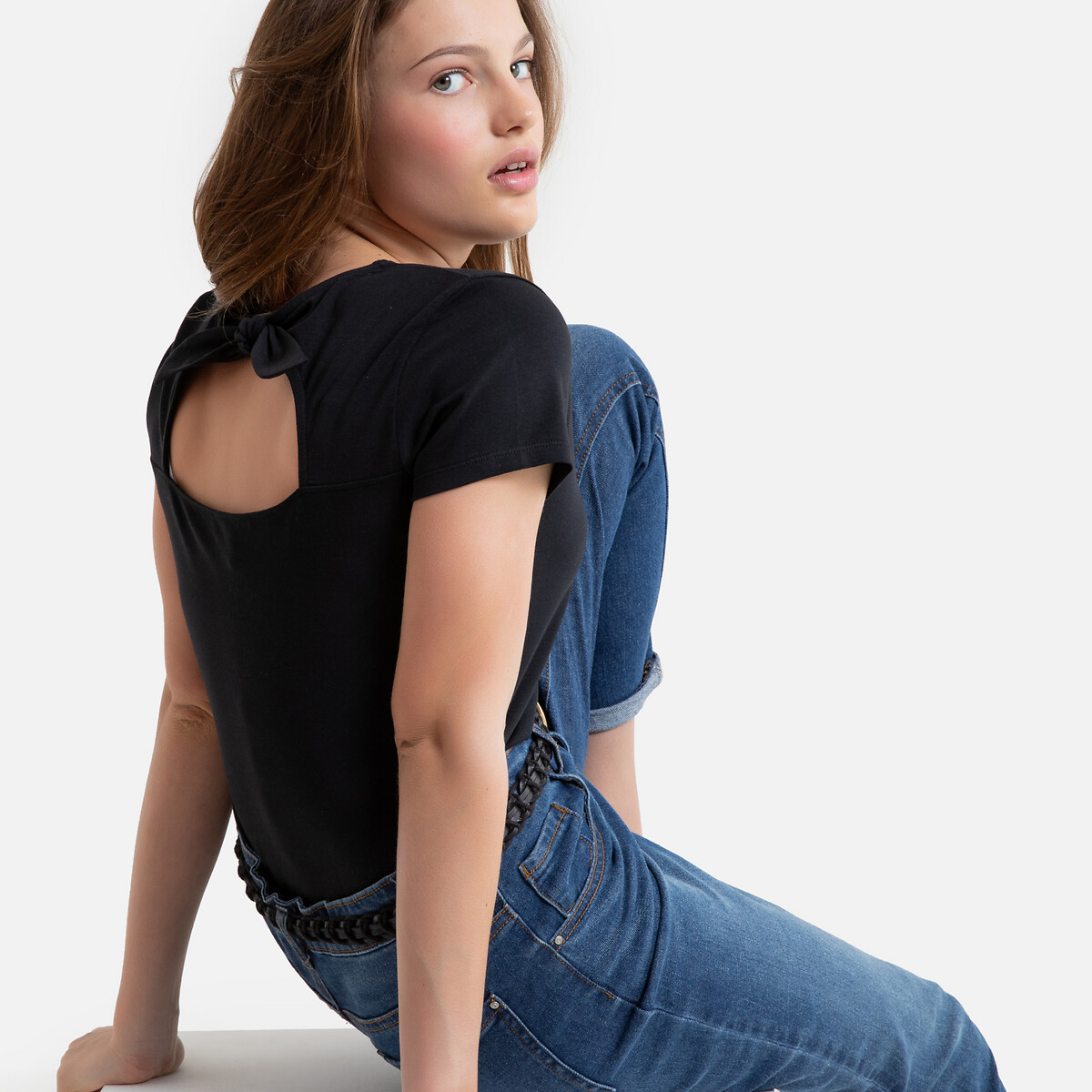 

Футболка LA REDOUTE COLLECTIONS, Черный, С бантиком сзади 10-16 лет 14 черный