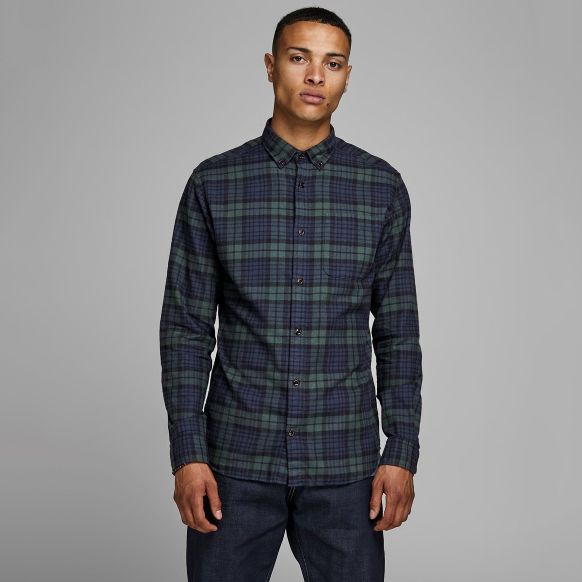 

Рубашка La Redoute, Синий, Зауженная в клетку Jjewashington XXL синий
