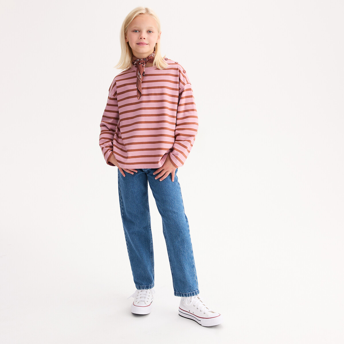LA REDOUTE COLLECTIONS Лонгслив в полоску 2 года - 86 см розовый