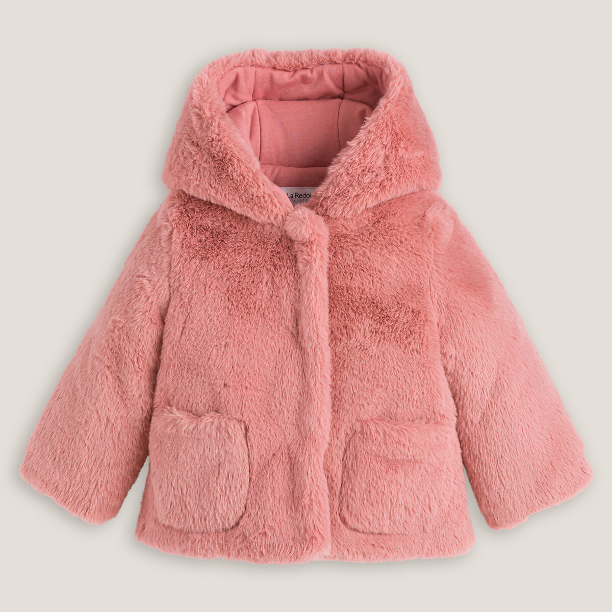 Пальто Утепленное с капюшоном из искусственного меха 18 мес. - 81 см розовый