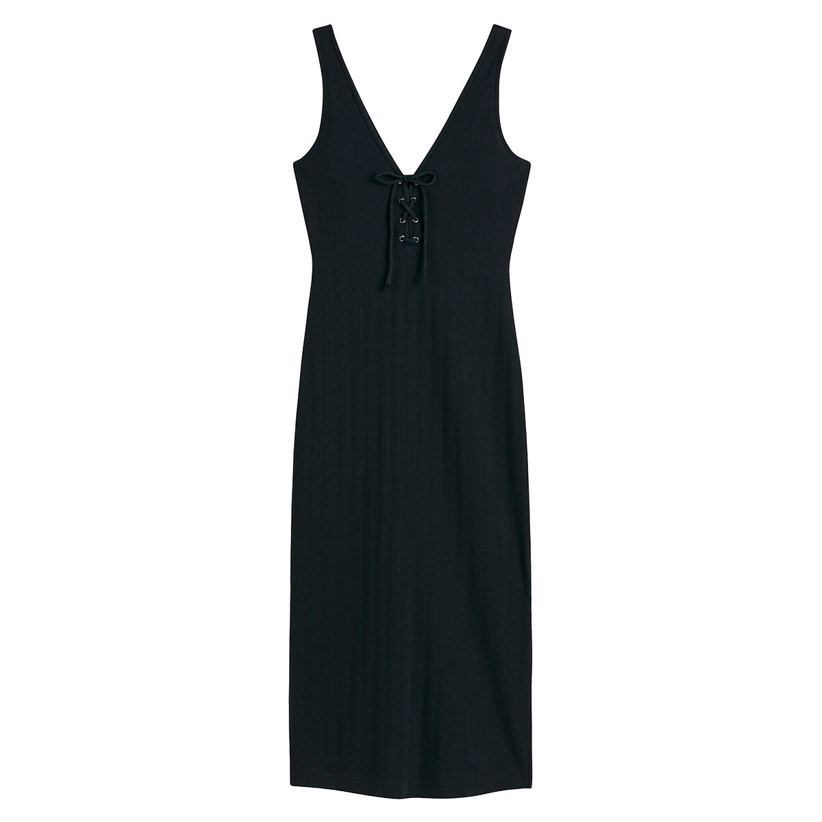 Платье без рукавов с V-образным вырезом со шнуровкой  L черный LaRedoute, размер L - фото 5