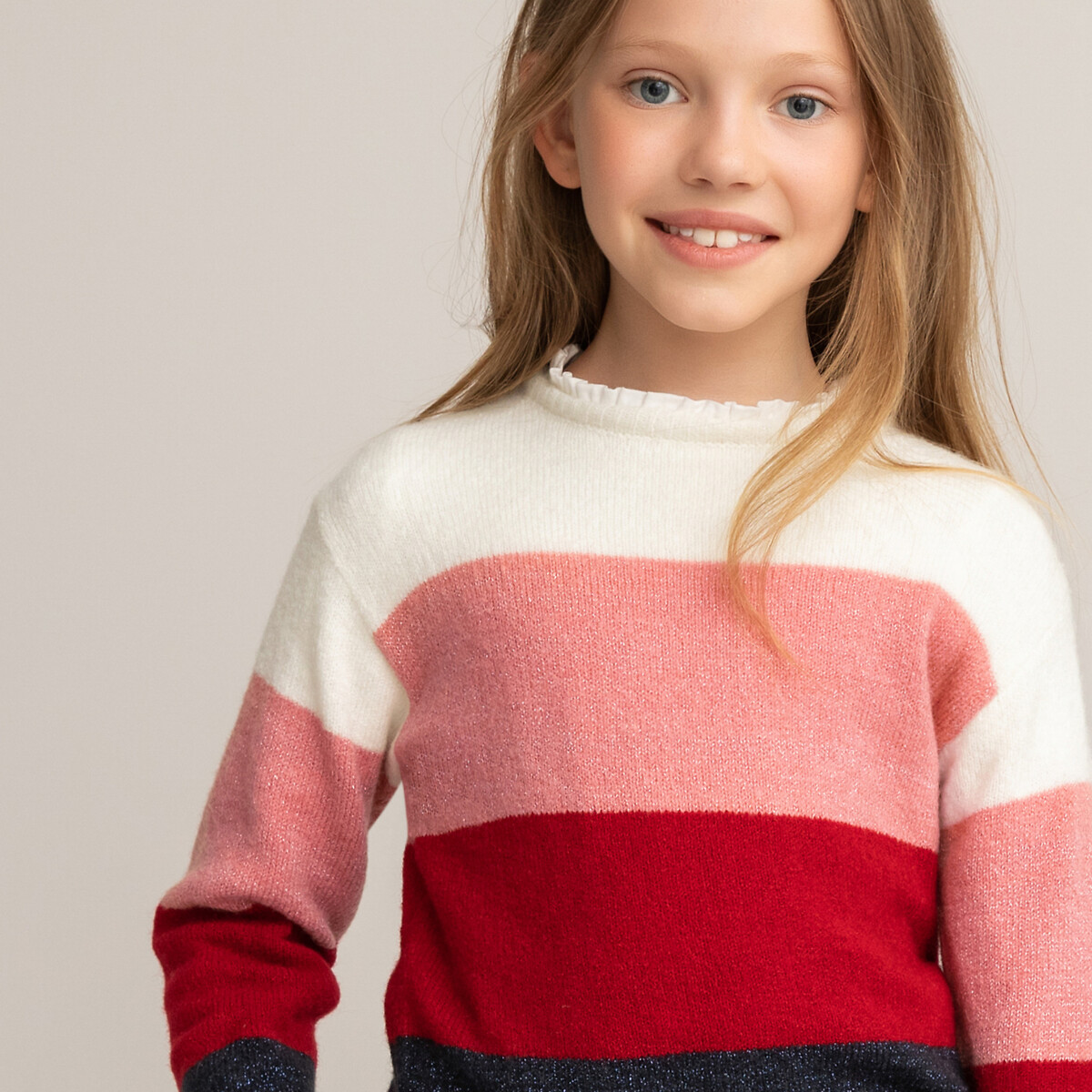 

Пуловер LA REDOUTE COLLECTIONS, Розовый, С круглым воротником тонкая шерсть 3-12 лет 6 лет - 114 см розовый