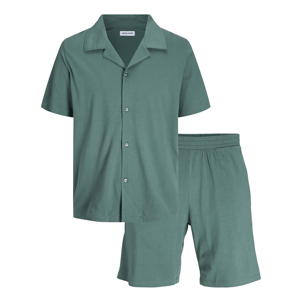 Пижама с шортами и рубашечным воротником  M зеленый LaRedoute, размер M