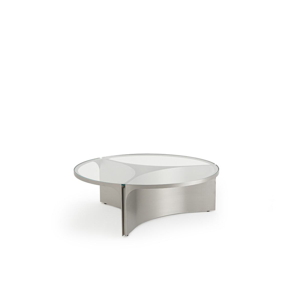 Стол журнальный из стекла и металла Gira маленькая модель единый размер серый