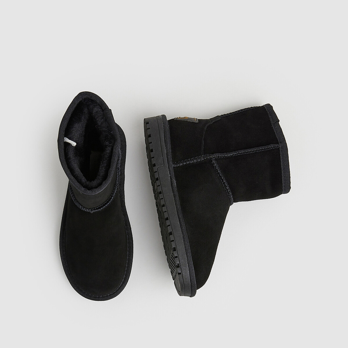 Ботинки Кожаные на меху Diss Gloss 36 черный LaRedoute, размер 36 - фото 4