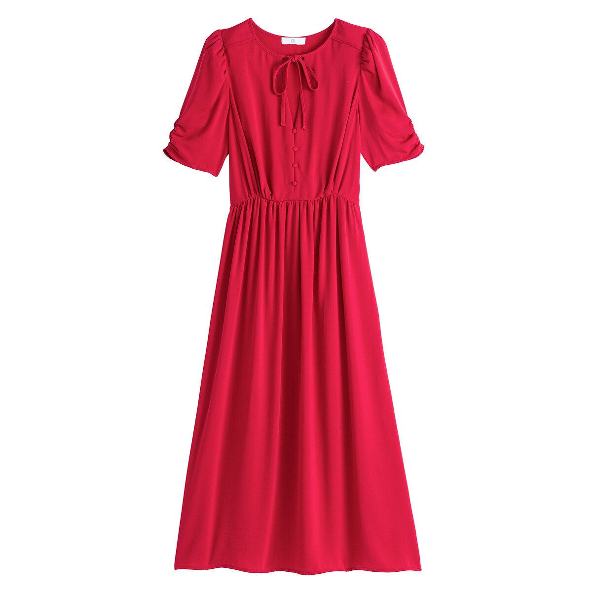 Платье LaRedoute С V-образным вырезом и короткими рукавами 52 красный, размер 52 - фото 5