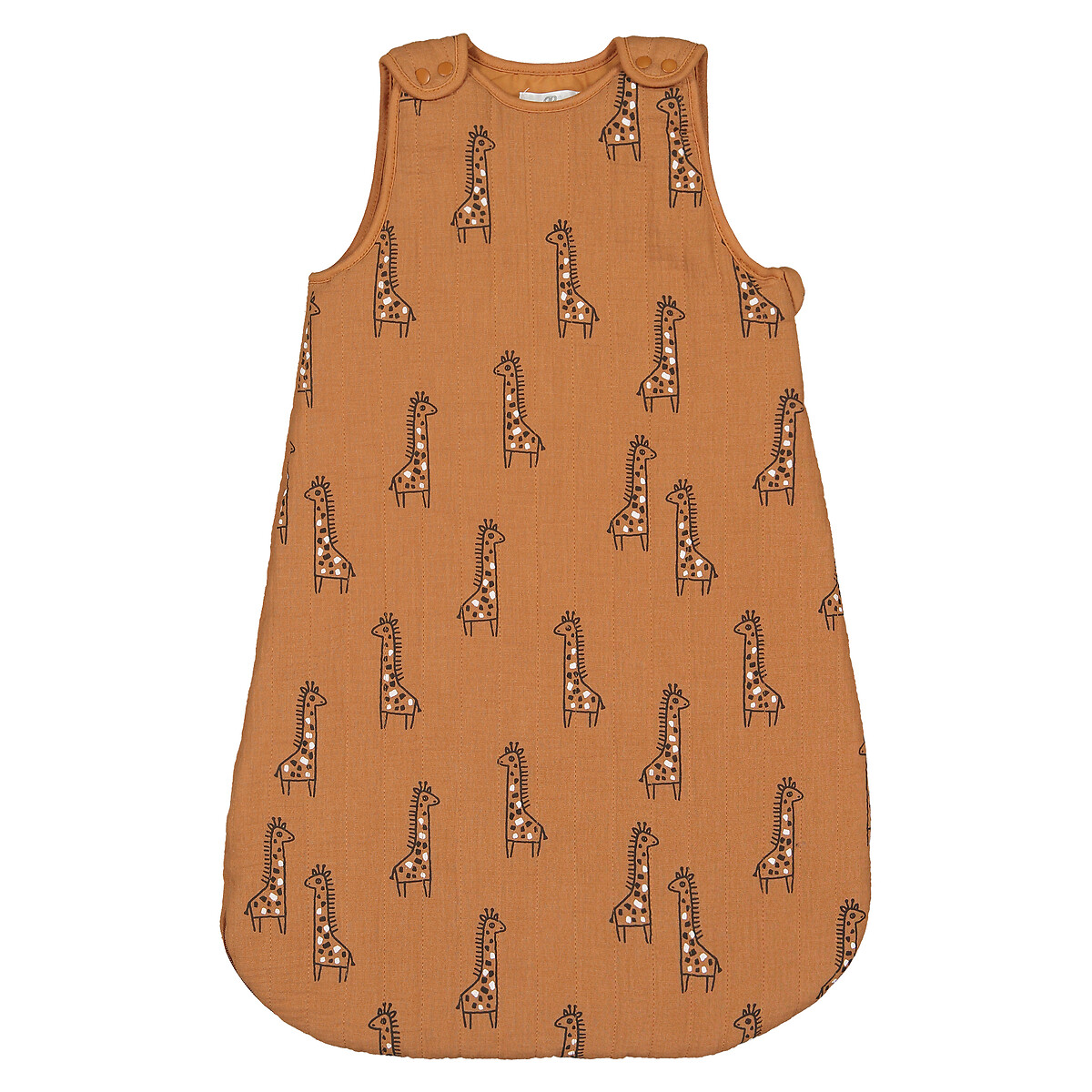 Конверт Из хлопчатобумажной газовой ткани с рисунком жирафы 0/6 мес. - 50/67 см каштановый