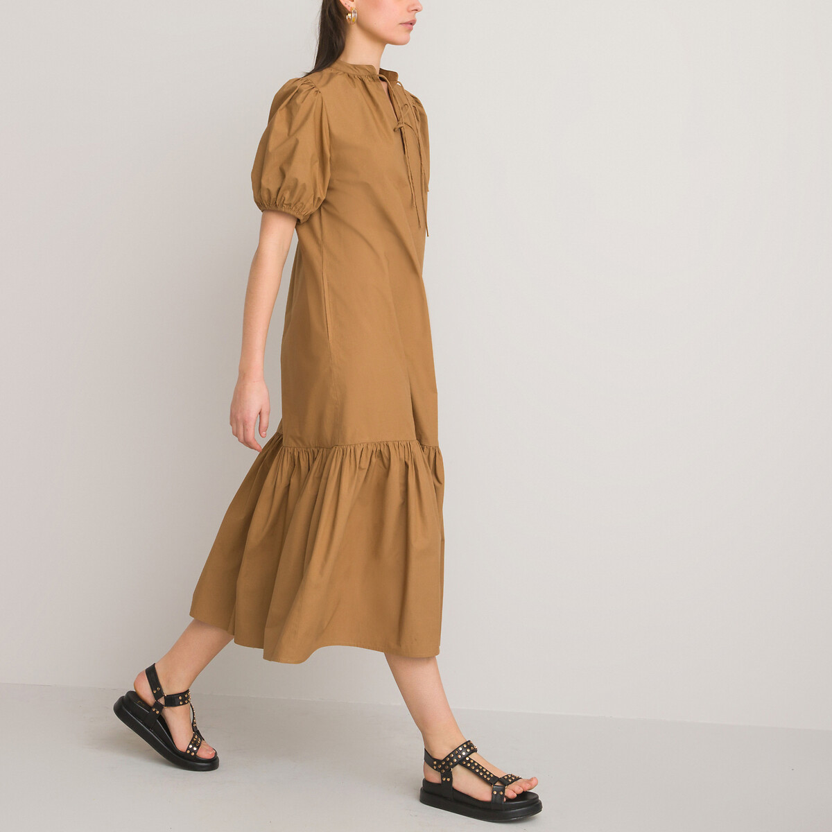 

Длинное LaRedoute, Каштановый, Длинное Платье из поплина 42 каштановый