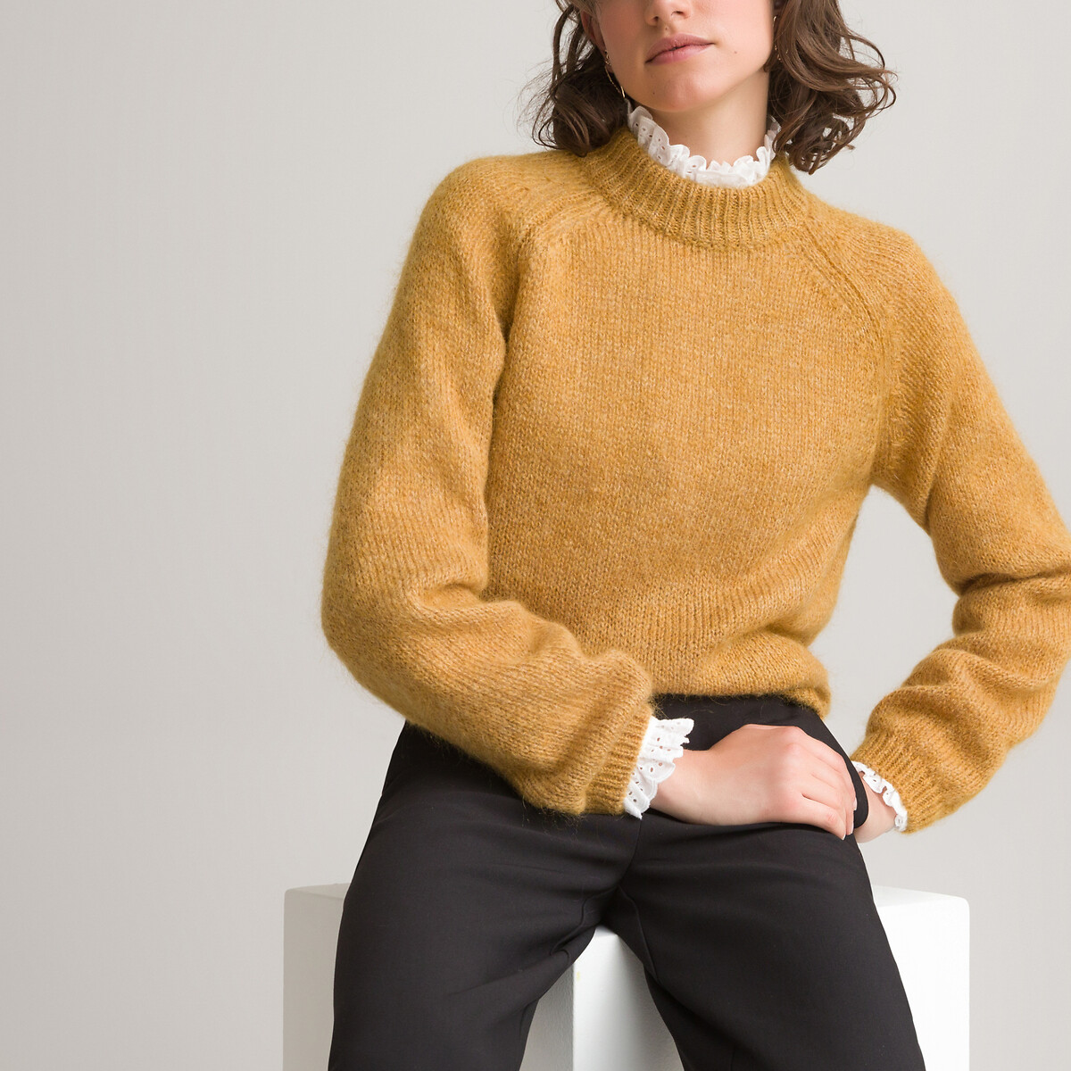 Пуловер LaRedoute С круглым вырезом XXL желтый, размер XXL - фото 3