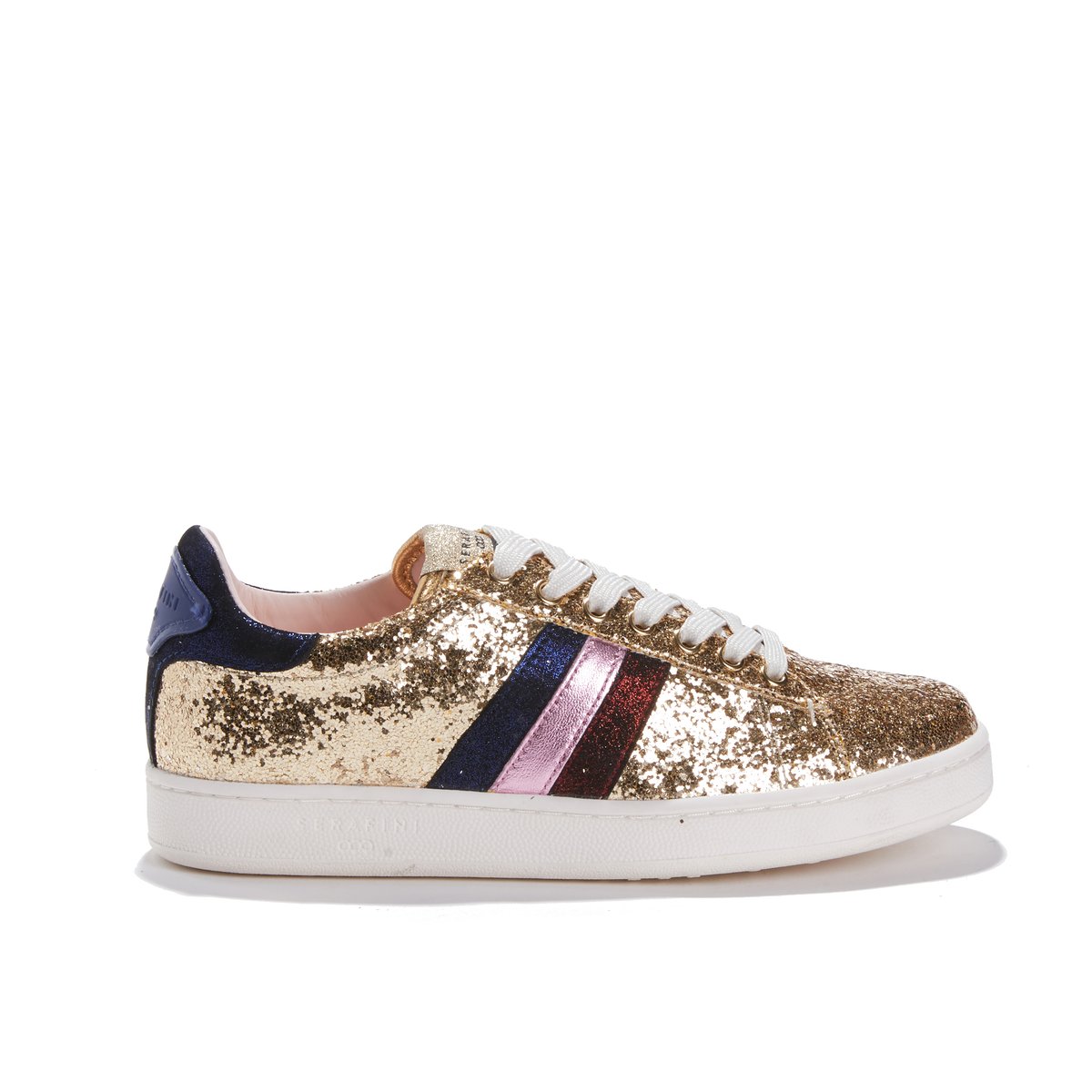 

Кеды на шнуровке кожаные JIMMY CONNORS GOLD GLITTER