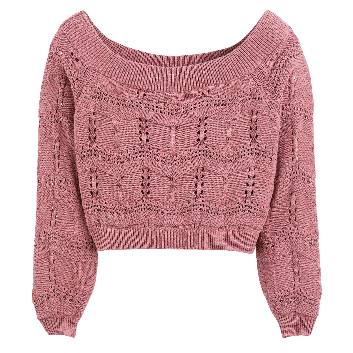 Пуловер из тонкого трикотажа вырез-лодочка S розовый пуловер с вырезом лодочка из плотного трикотажа damsville xs s серый