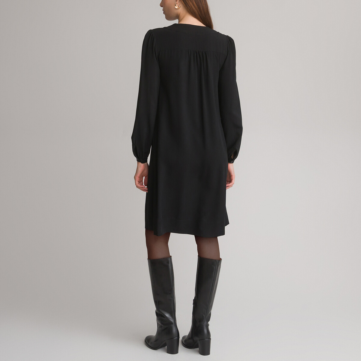 Платье-миди Расклешенное 44 черный LaRedoute, размер 44 - фото 4