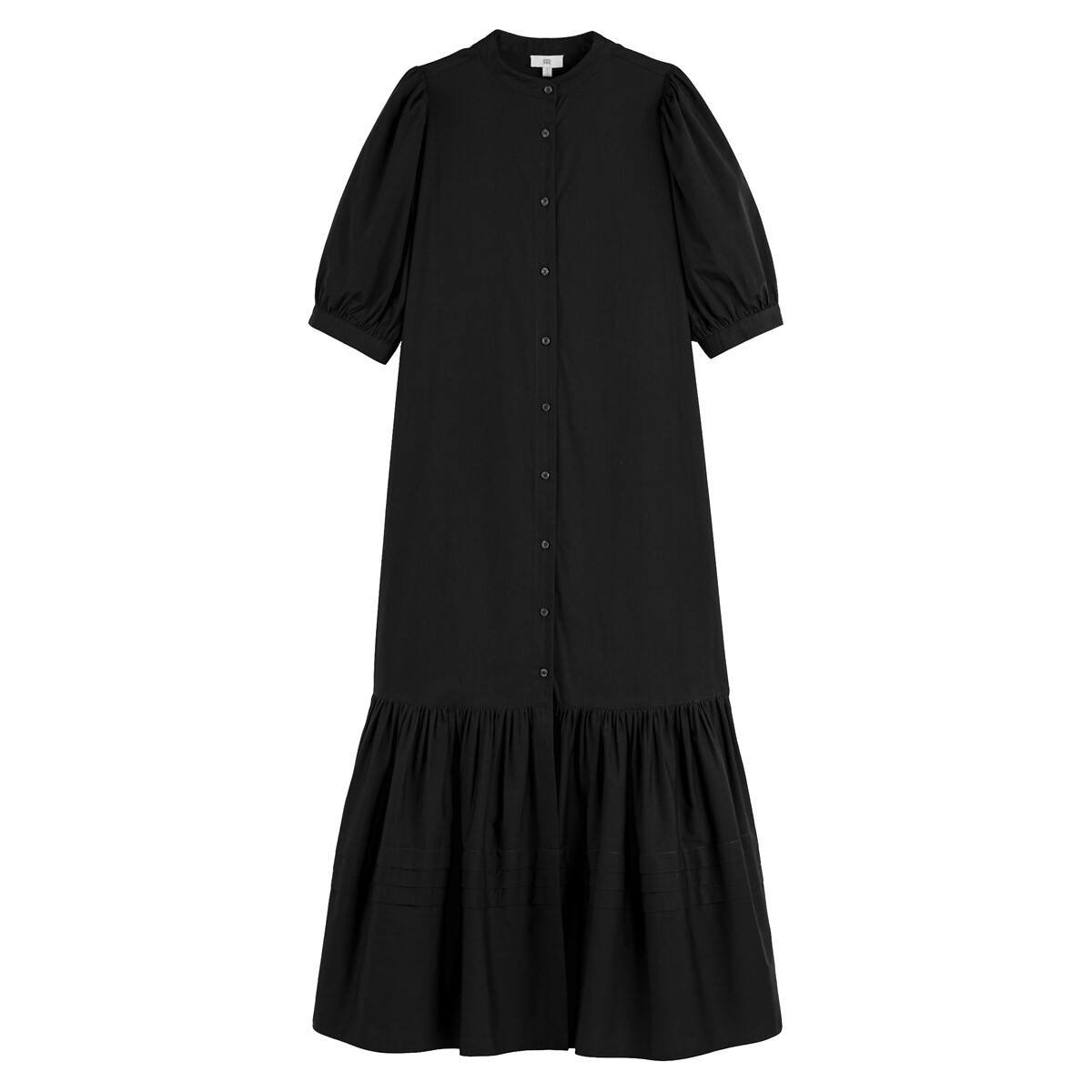 Платье С круглым вырезом и короткими рукавами с напуском низ с воланом 48 черный LaRedoute, размер 48 - фото 5