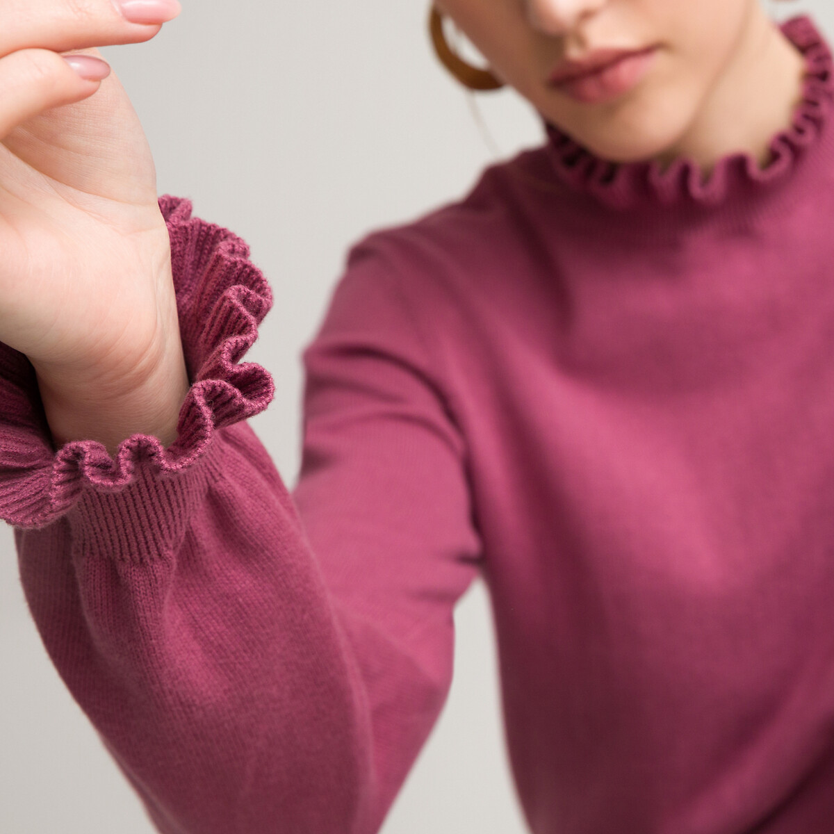 Пуловер LA REDOUTE COLLECTIONS С воротником-стойкой XL розовый, размер XL - фото 1