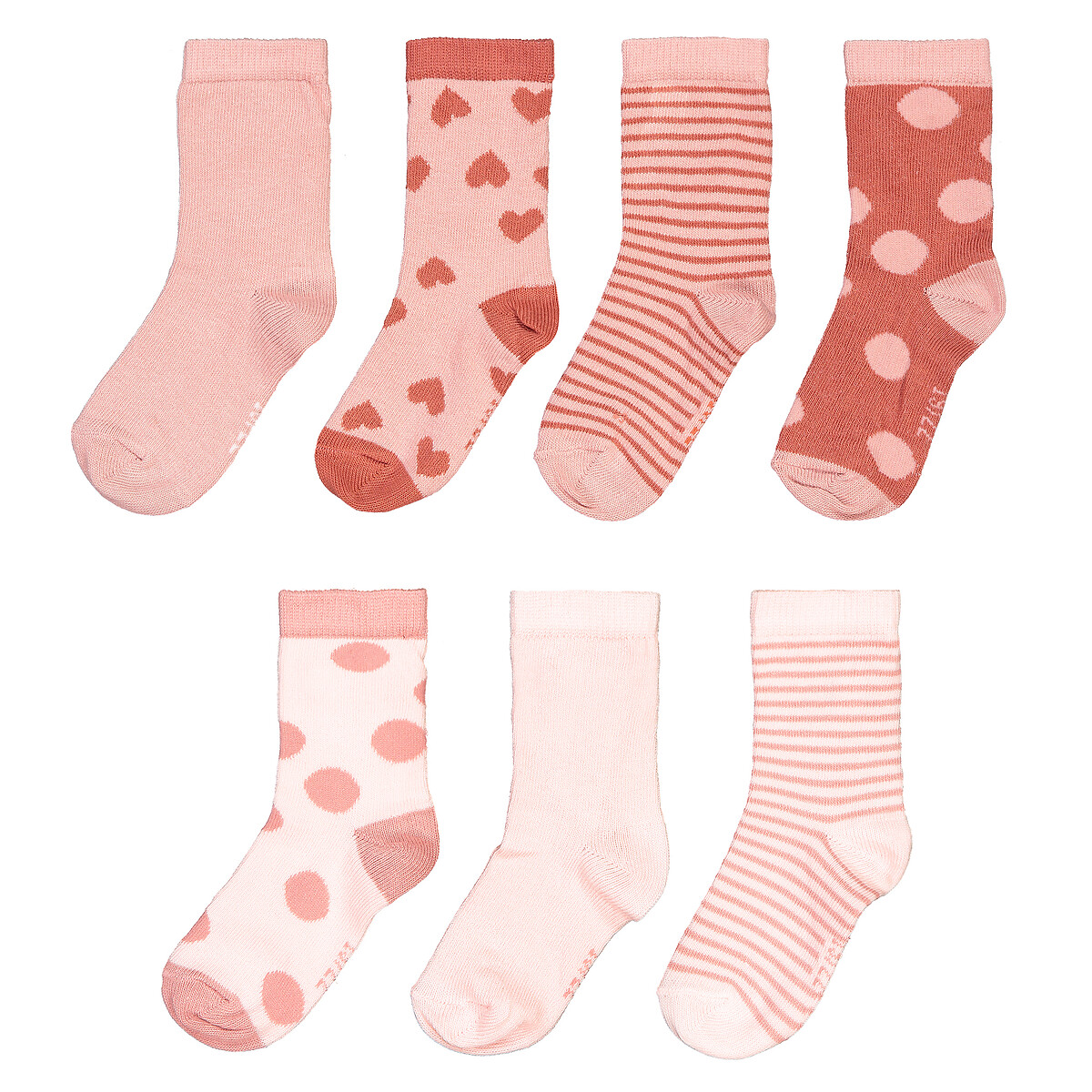 Комплект из 7 пар носков Из биохлопка размеры 1518-2326 15/18 розовый