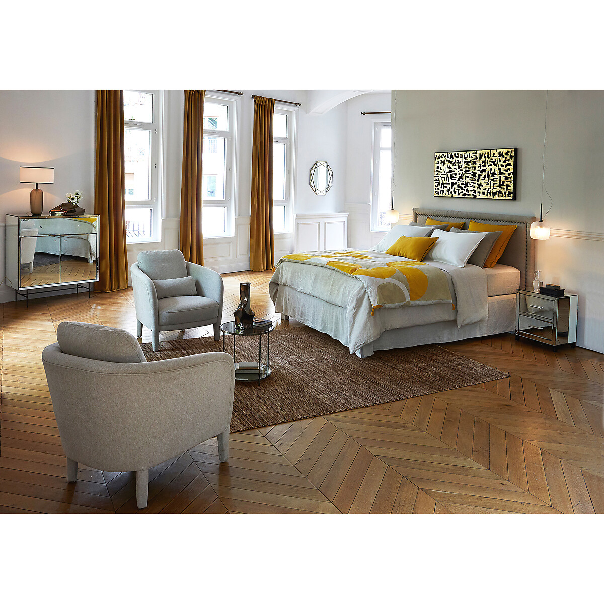 Чехол La Redoute Для кровати  льна 90 x 190 см серый, размер 90 x 190 см - фото 3
