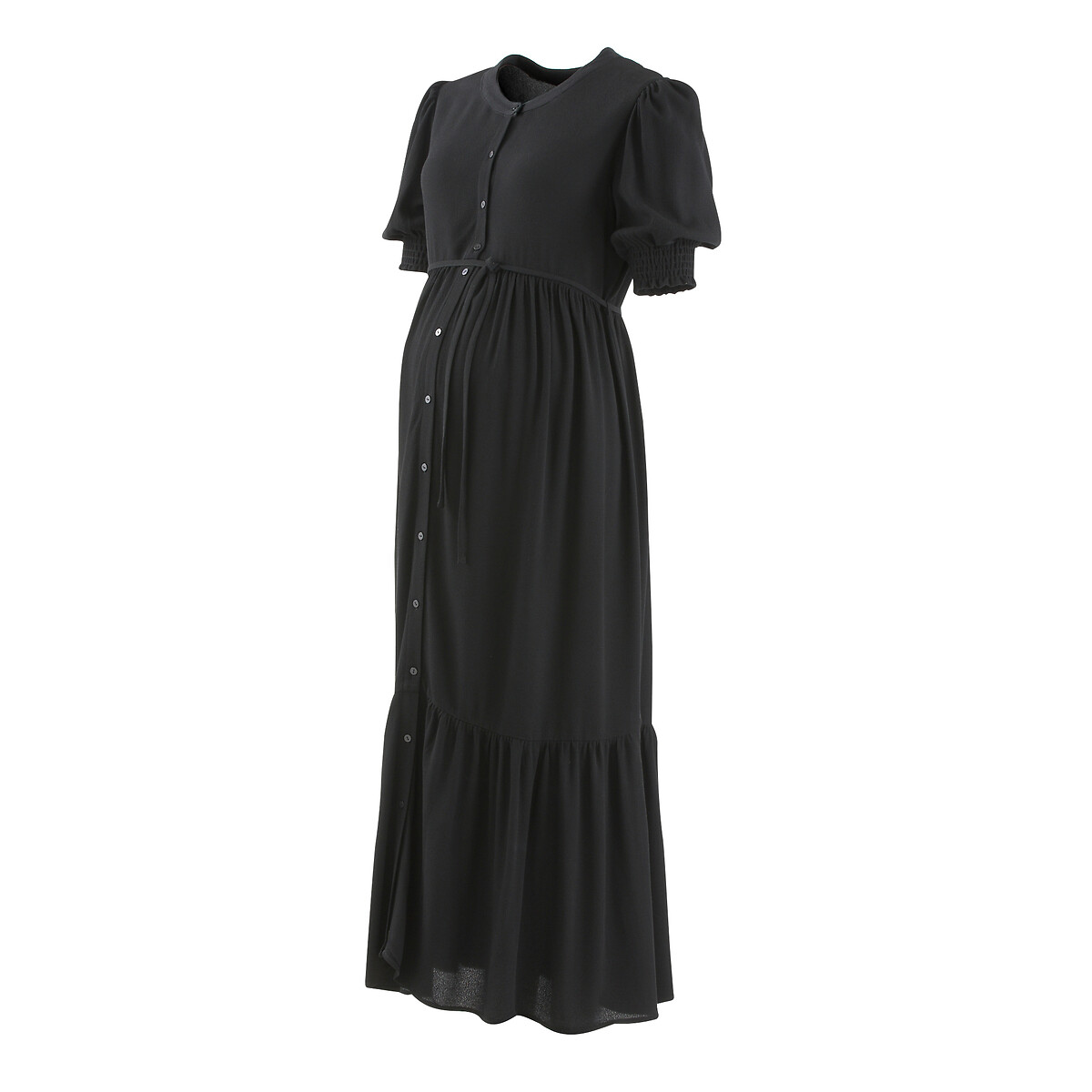 Платье длинное на пуговицах для периода беременности  50 черный LaRedoute, размер 50 - фото 5