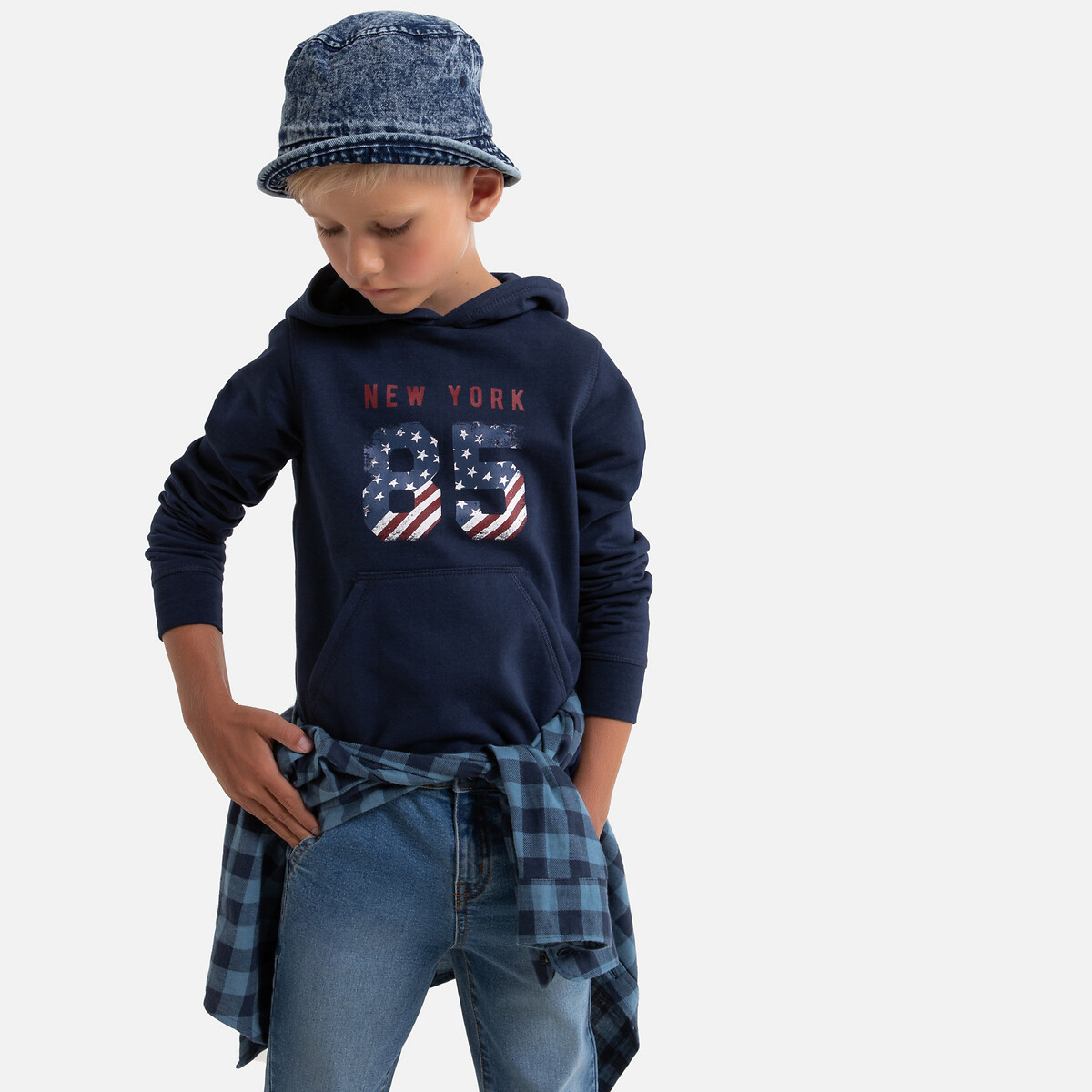 

Свитшот LA REDOUTE COLLECTIONS, Синий, Свитшот С капюшоном из мольтона 3-12 лет 8 лет - 126 см синий