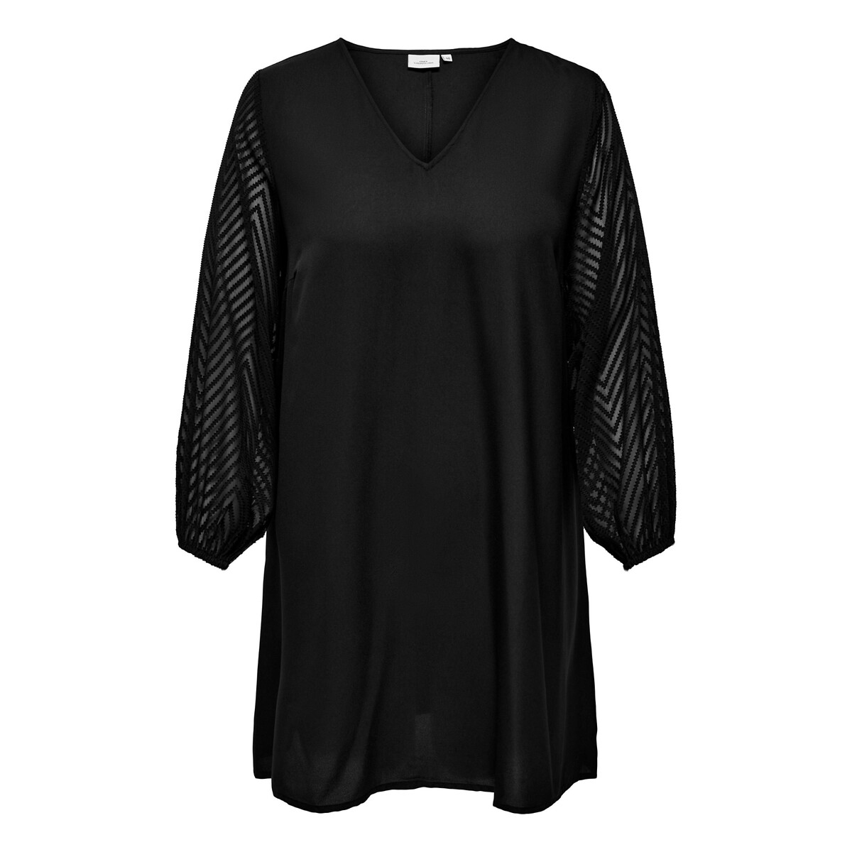 Платье Расклешенное с V-образным вырезом 50 черный LaRedoute, размер 50 - фото 5