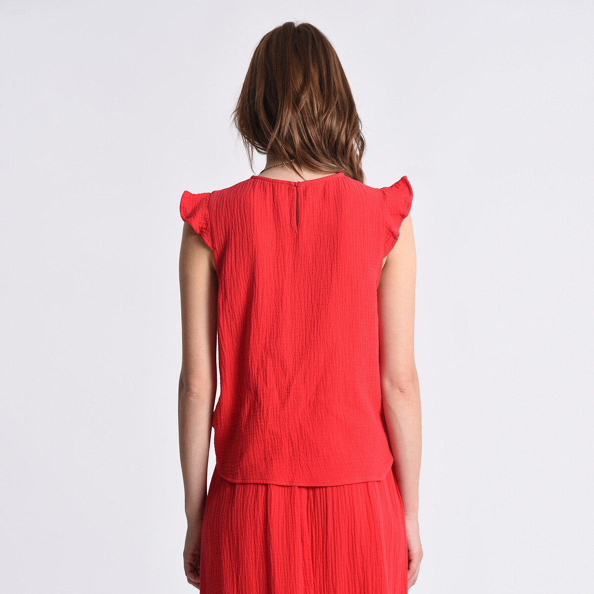 Блузка MOLLY BRACKEN Без рукавов из хлопчатобумажной газовой ткани XL красный, размер XL - фото 3