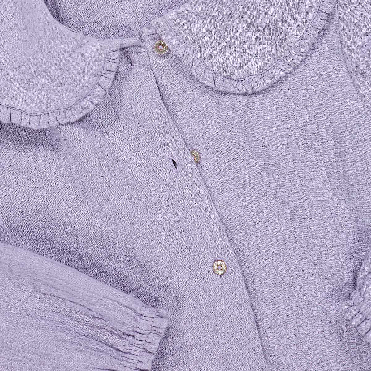 Блузка С длинными рукавами газовая хлопчатобумажная ткань 10 лет - 138 см розовый LaRedoute, размер 10 - фото 5