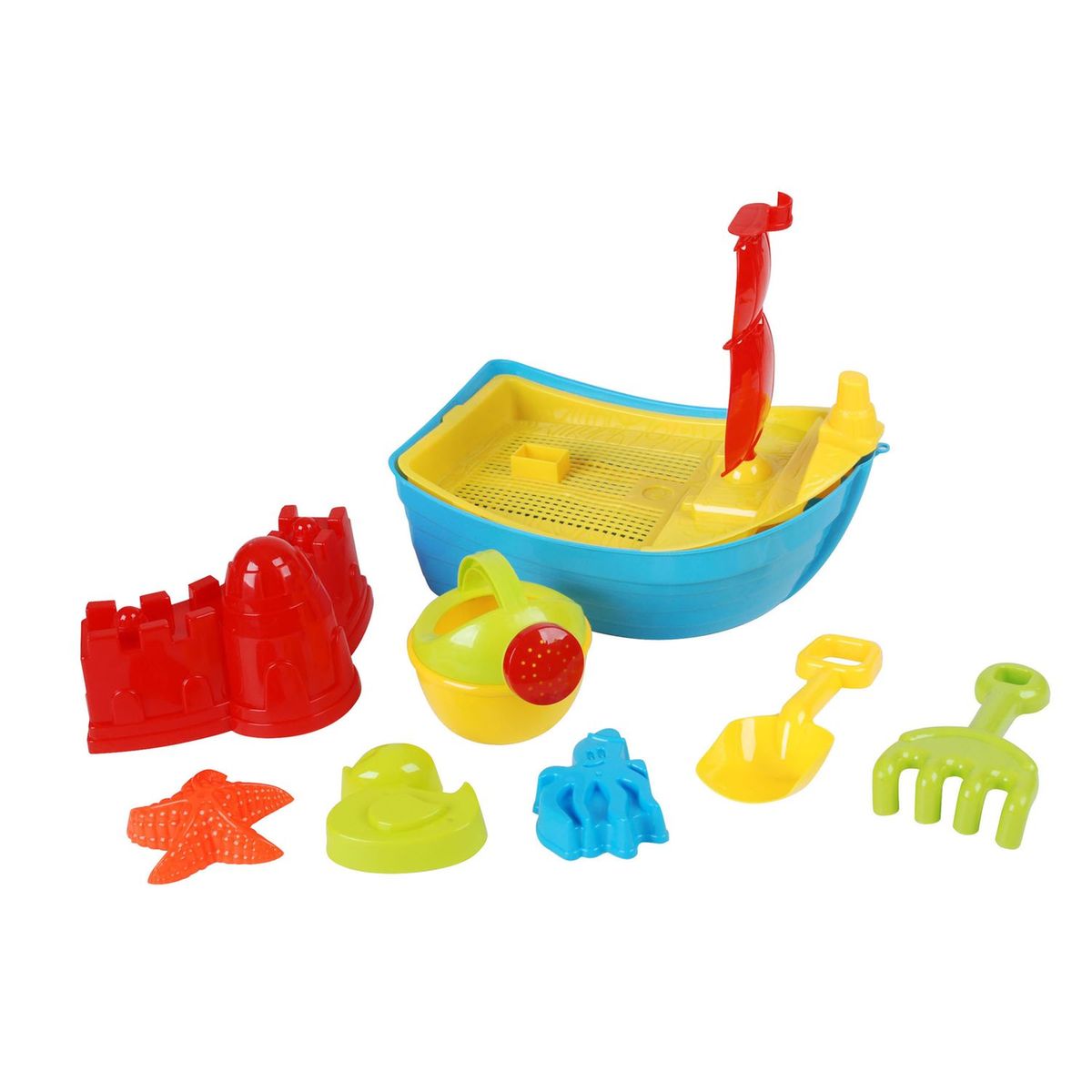 Set de plage bateau et accessoires - 8 pièces
