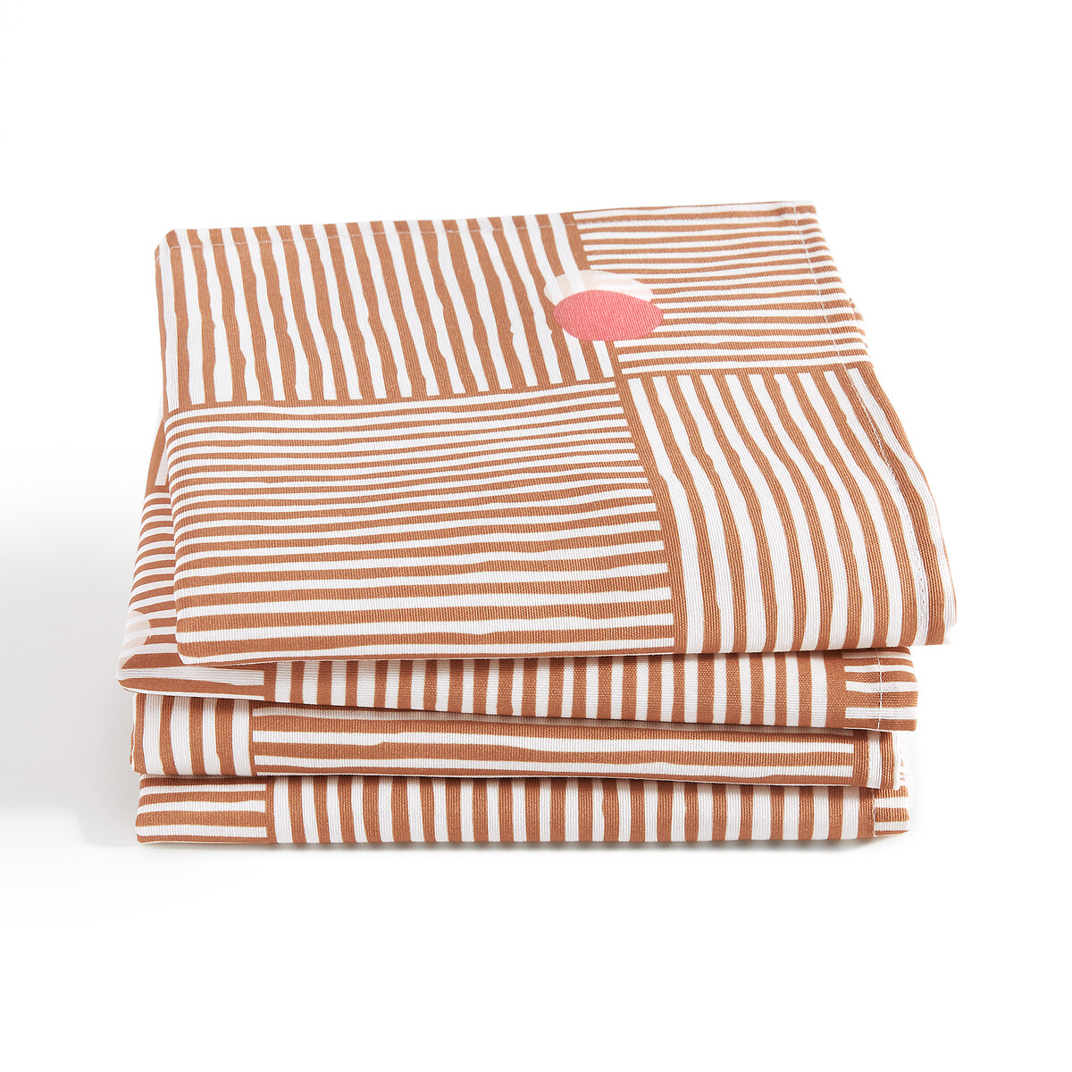 Комплект из четырех столовых салфеток LA REDOUTE INTERIEURS Из поликоттона Haria 45 x 45 см оранжевый, размер 45 x 45 см