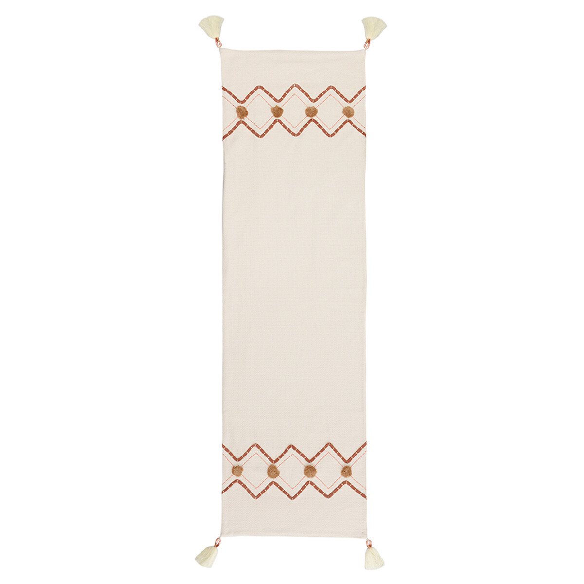 Дорожка на стол с вышивкой Geometry из коллекции Ethnic 45х150 см  единый размер белый LaRedoute - фото 1