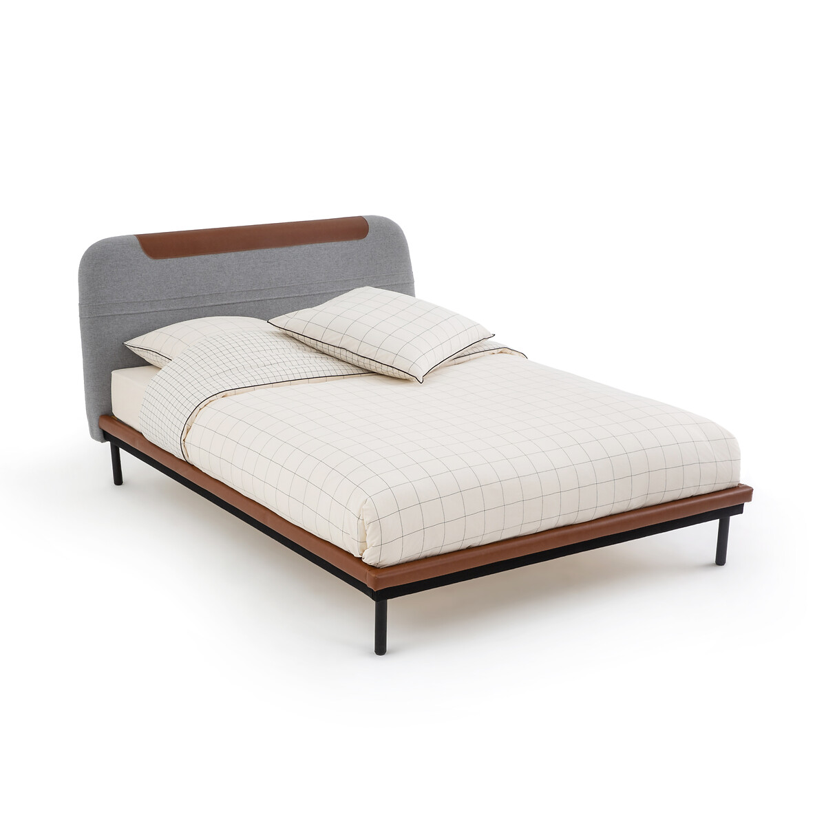 Кровать La Redoute С кроватным основанием Doris 160 x 200 см серый, размер 160 x 200 см - фото 1