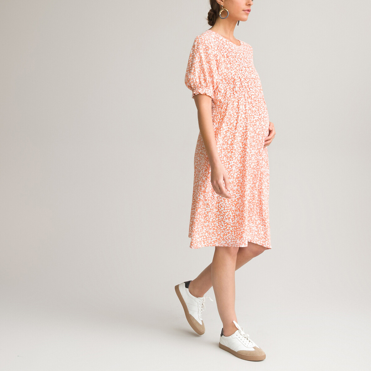 Платье LA REDOUTE COLLECTIONS Для периода беременности с короткими рукавами и цветочным принтом 46 разноцветный, размер 46 - фото 2