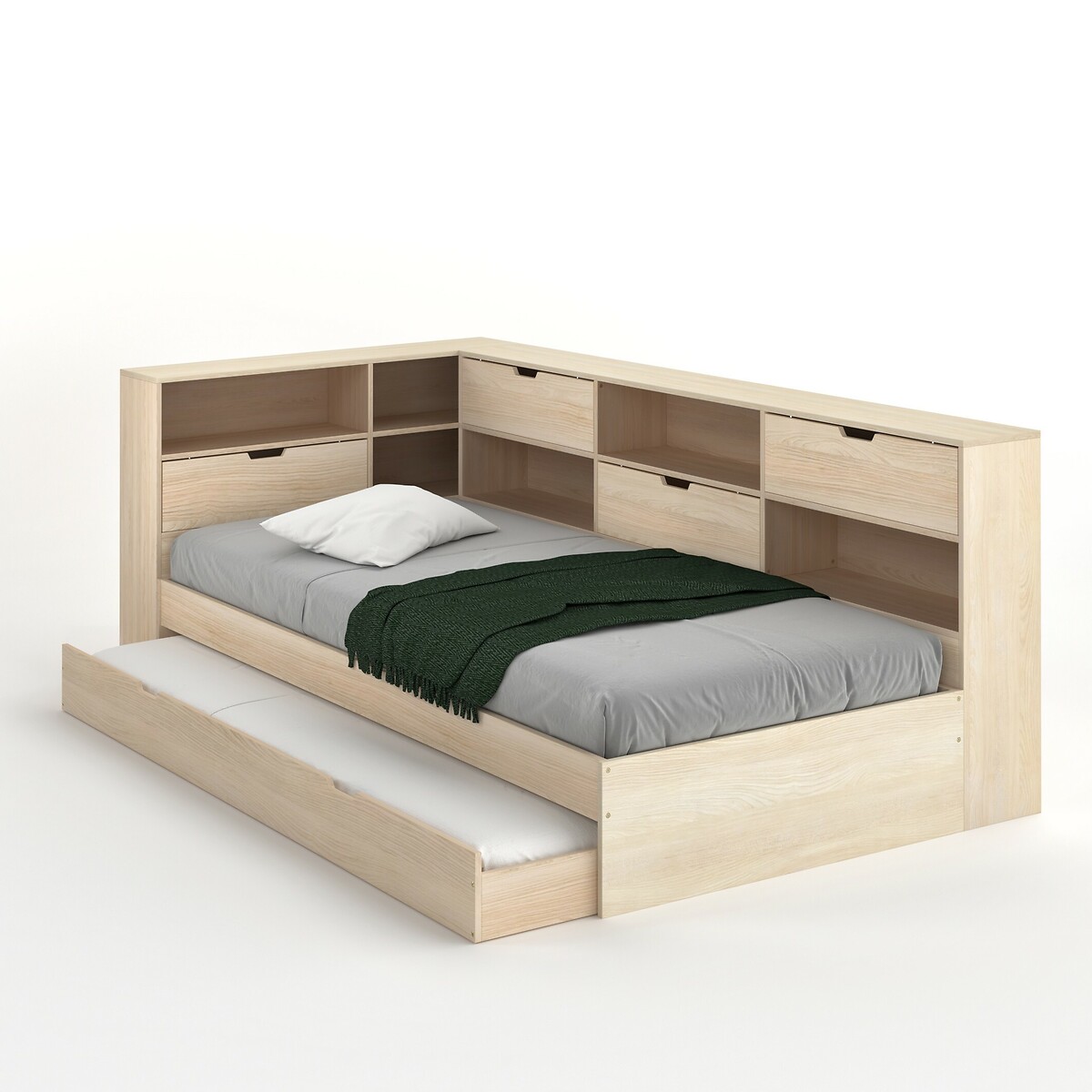 Кровать La Redoute С ящиком отделениями для вещей и кроватным основанием Yann 90 x 190 см бежевый, размер 90 x 190 см - фото 2