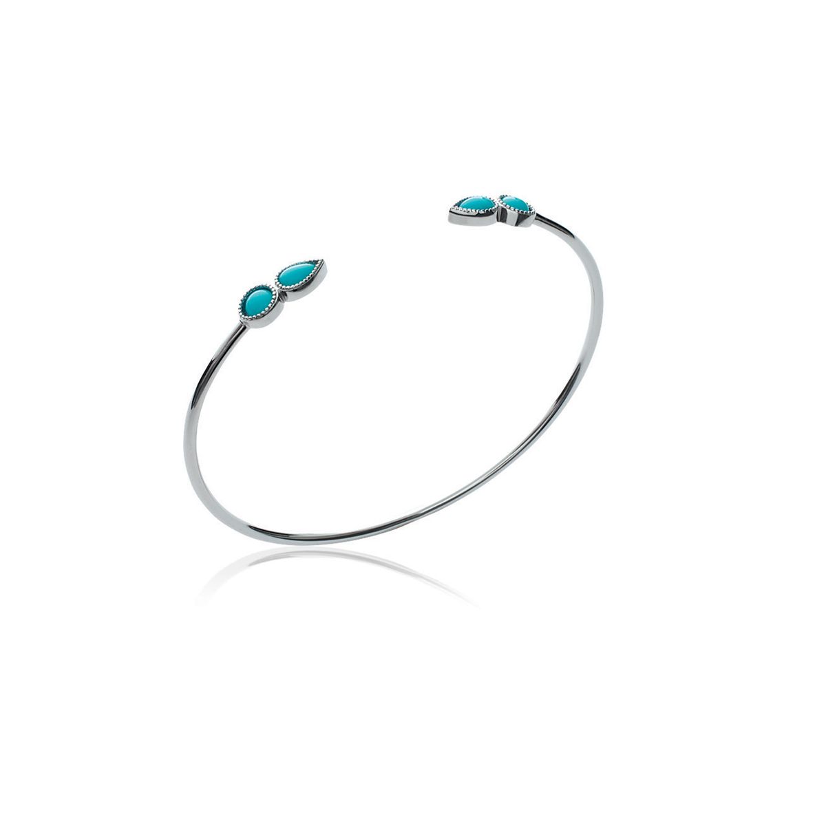 Bracelet Jonc 4 Pierres Bleues