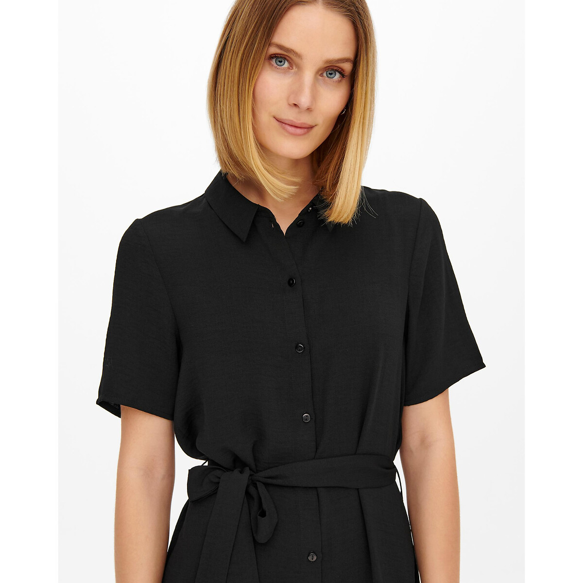 Платье-рубашка С завязками XL черный LaRedoute, размер XL - фото 3