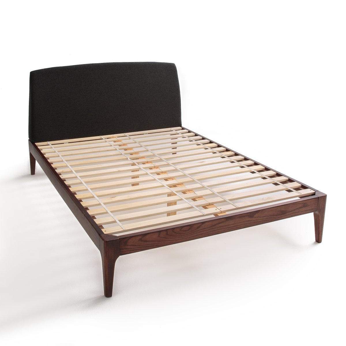 Кровать LaRedoute Кровать С основой под матрас и изголовьем AGURA 140 x 190 см серый