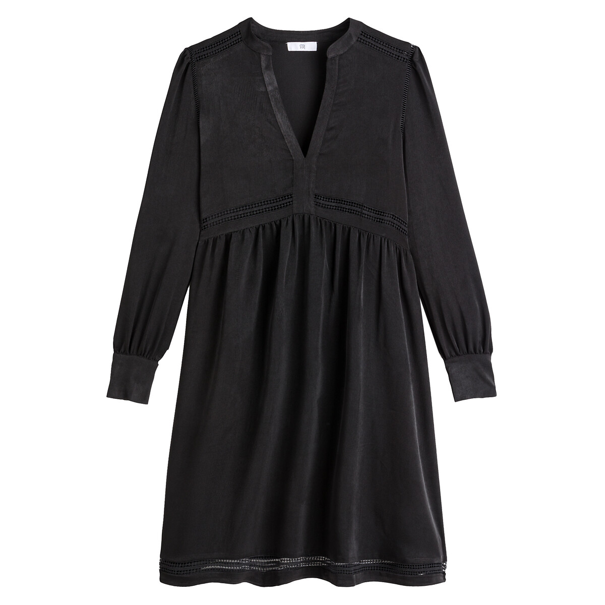 Платье LaRedoute Короткое расклешенное с длинными рукавами 56 черный, размер 56 - фото 5